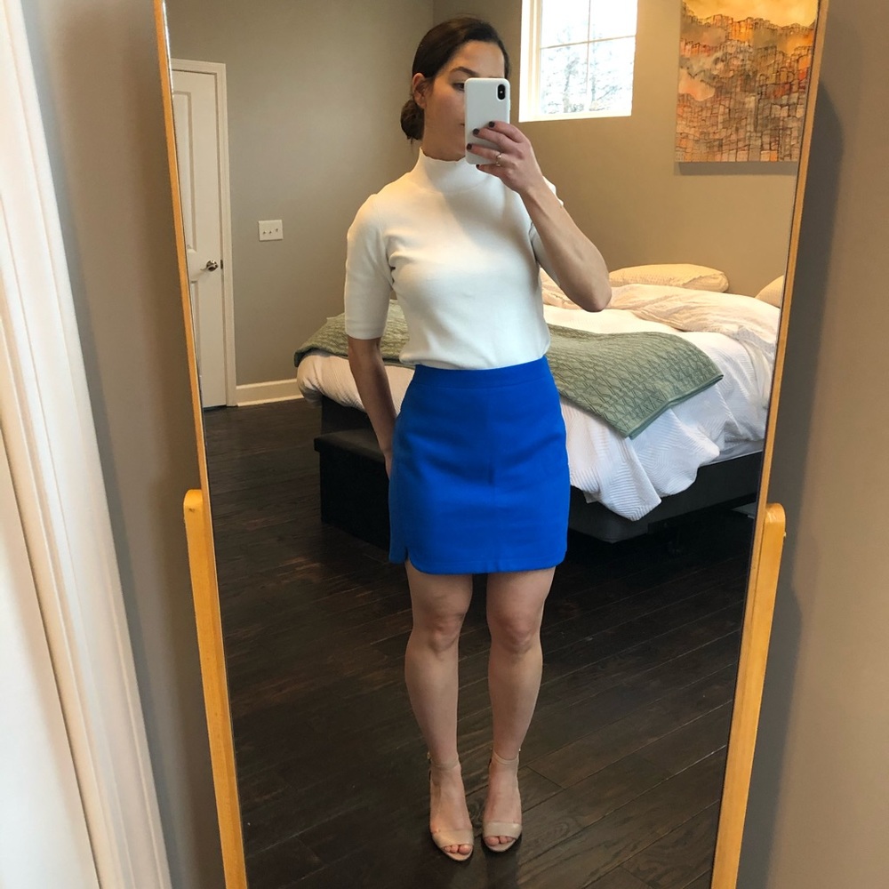 Blue wool Jcrew mini skirt size 2.